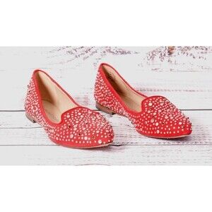 Jean-Michel Cazabat, Studded, Red Flat Size US 7, EU 37.5
